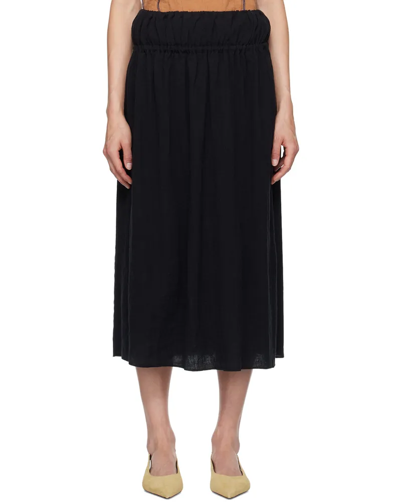 Baserange Black Diph Midi Skirt Black