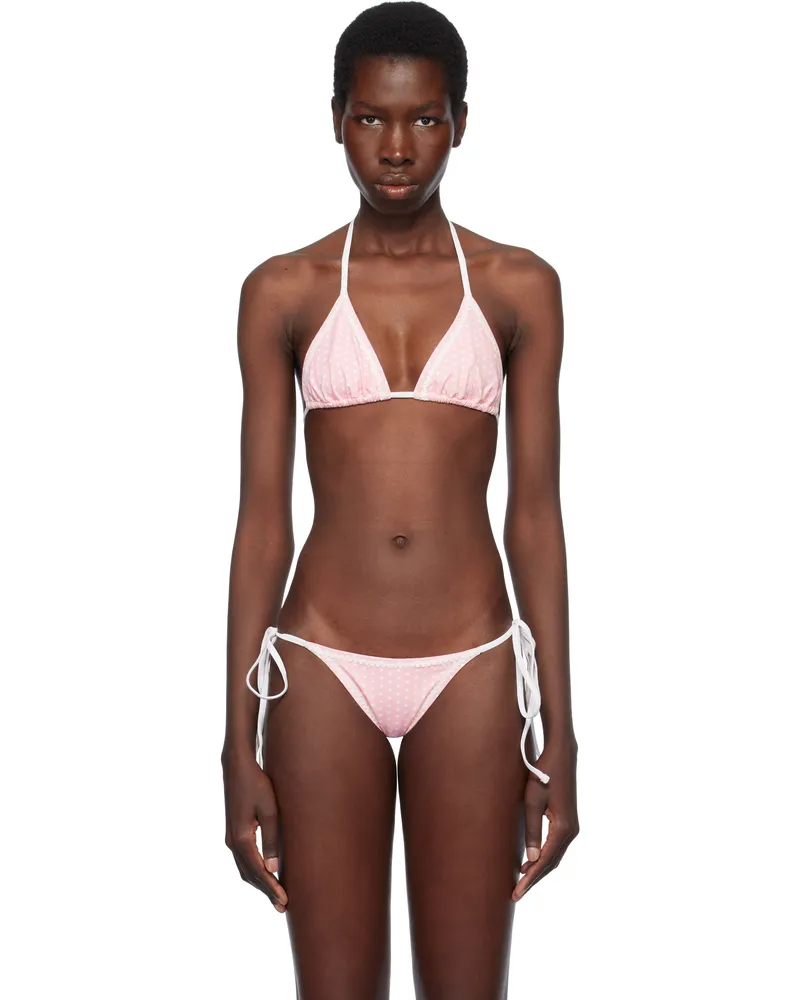 Frankies Bikinis Pink Nick Skimpy Triangle Bikini Top Pink