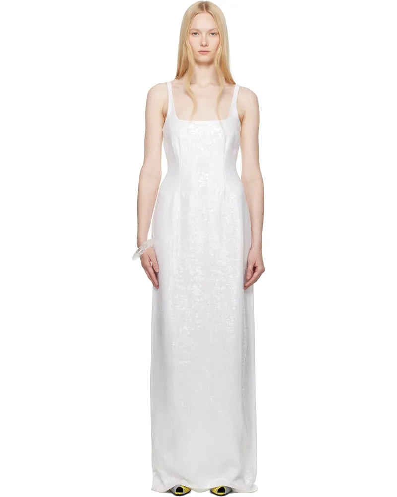 16ARLINGTON White Electra Maxi Dress Bianco