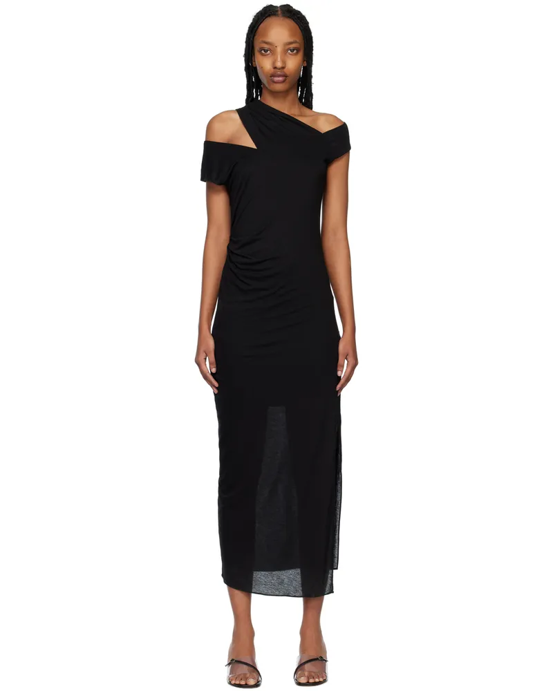 Helmut Lang Navy Scala Midi Dress Navy