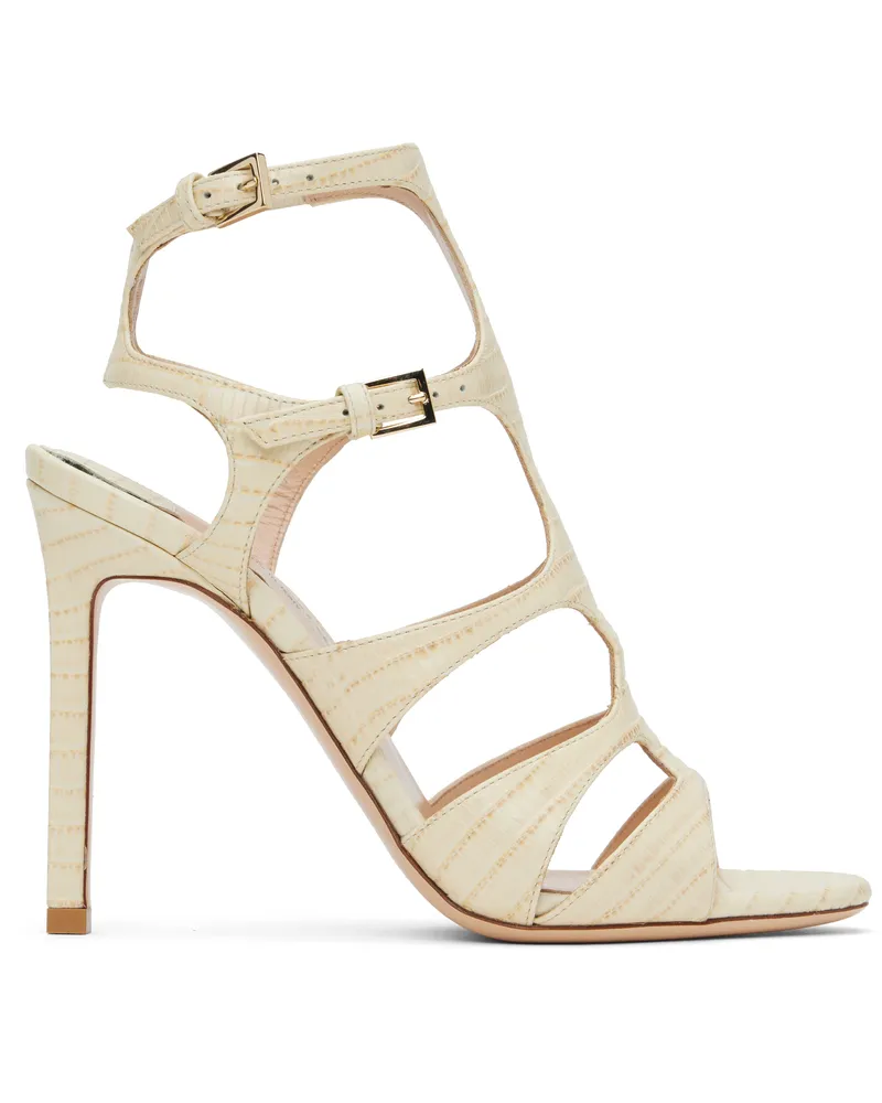 Tom Ford Off-White Lizard Paradis Heeled Sandals 1w007