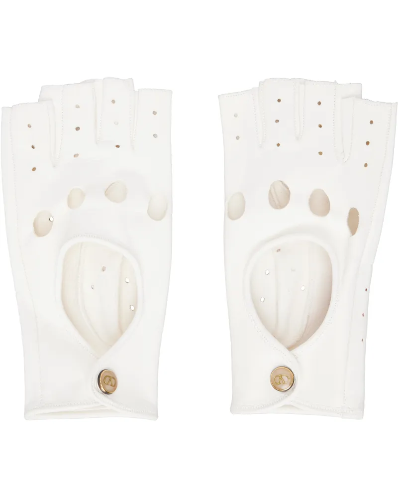Valentino Garavani White VLogo Signature Nappa Fingerless Gloves 9mb