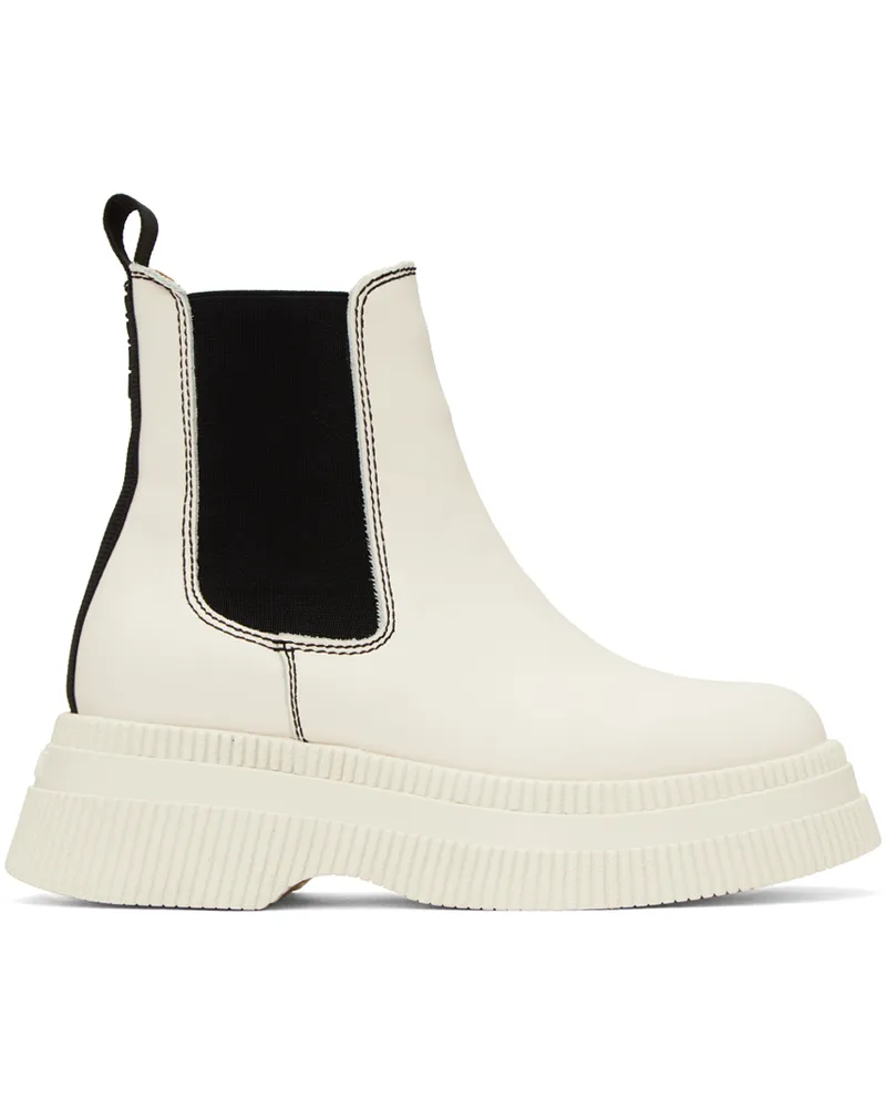 Ganni White Creepers Chelsea Boots 135