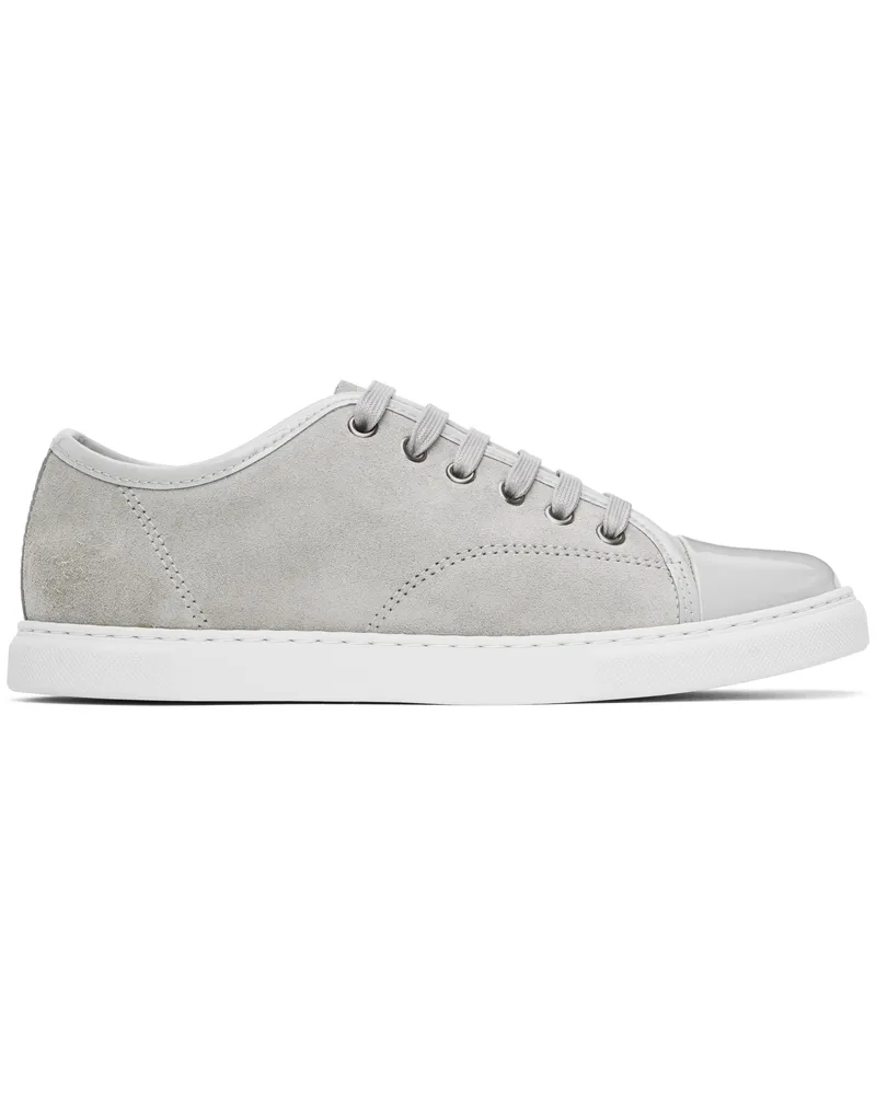 Lanvin Gray DBB1 Suede & Patent Leather Sneakers Powder