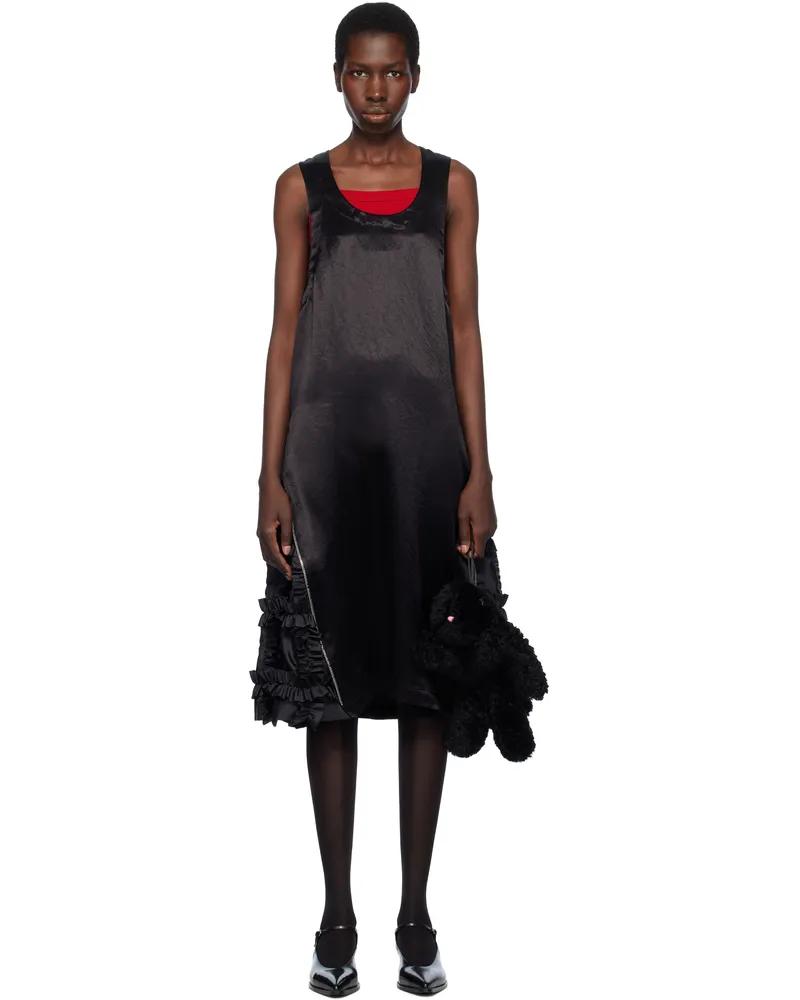 Comme des Garçons Black Taffeta Frill Midi Dress 1