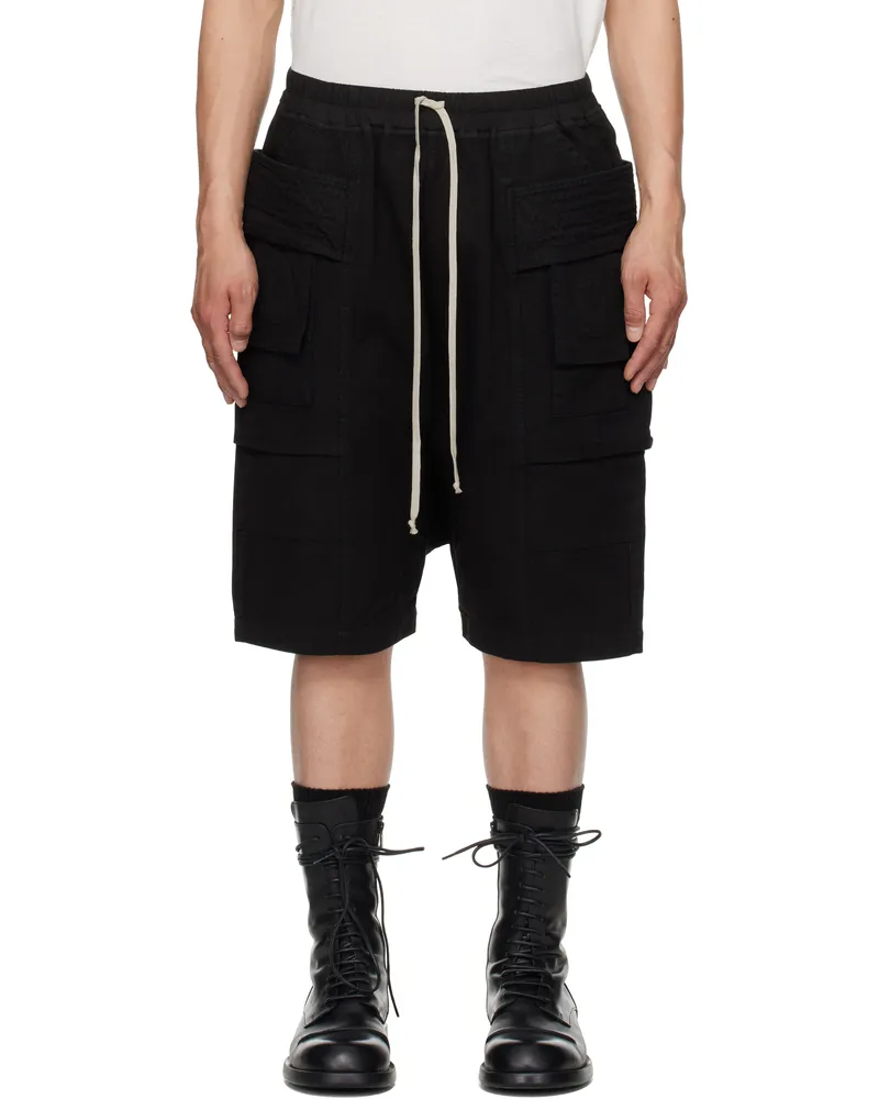 DRKSHDW by Rick Owens Black Hollywood Creatch Cargo Pods Shorts 09