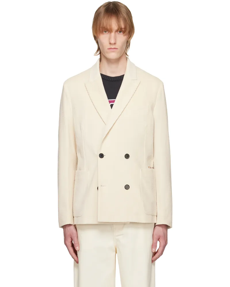 Pop Trading Company Off-White Paul Smith Edition Double Breasted Blazer Cream