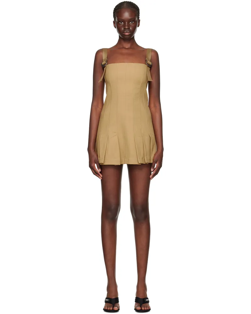 Dion Lee Tan Safety Slider Mini Dress Dune
