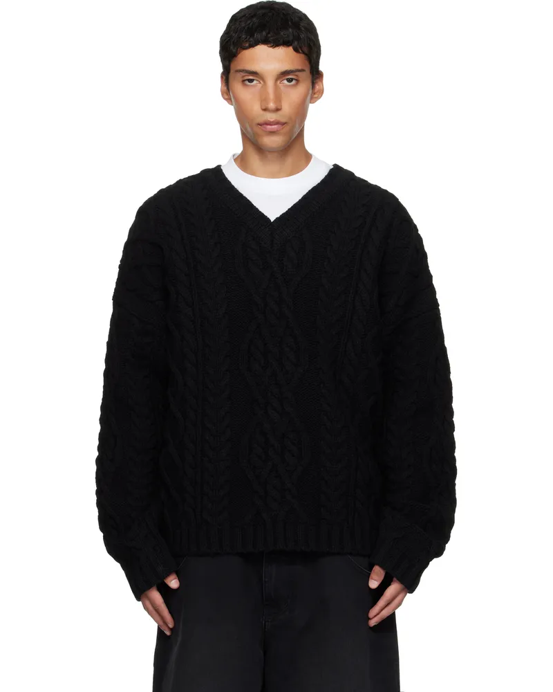 VETEMENTS Black Cable-Knit Sweater Black