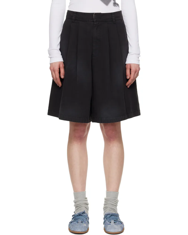 OPEN YY Black Washed Bermuda Shorts Black