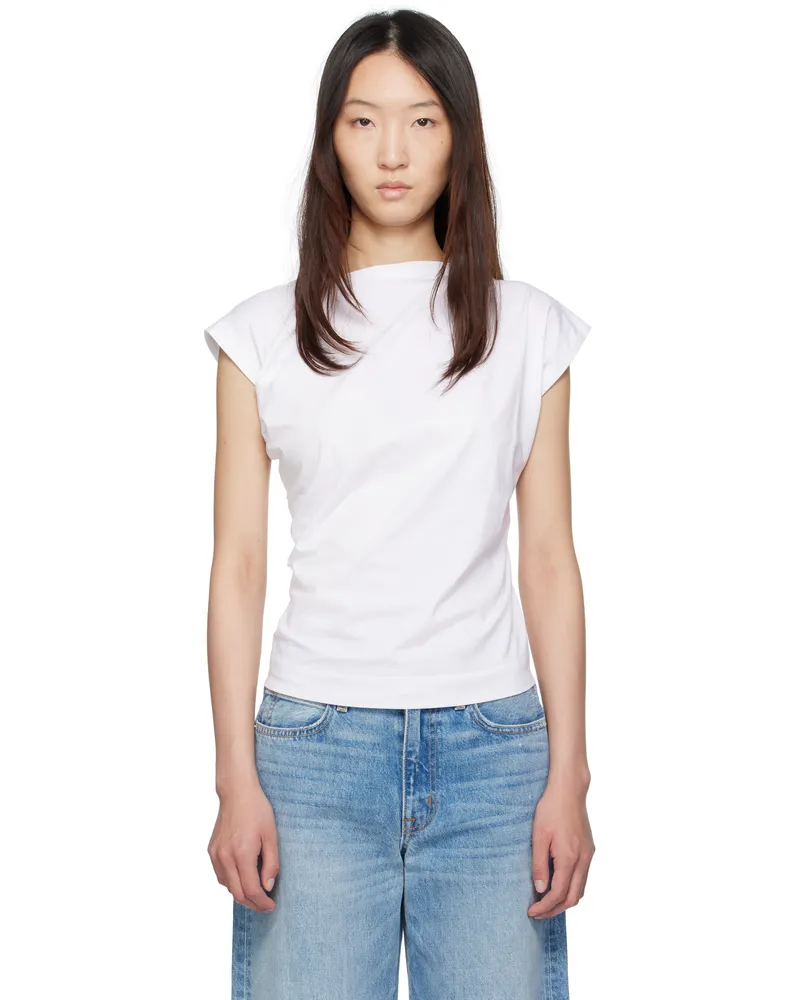 3.1 phillip lim White Draped Asymmetric T-shirt White