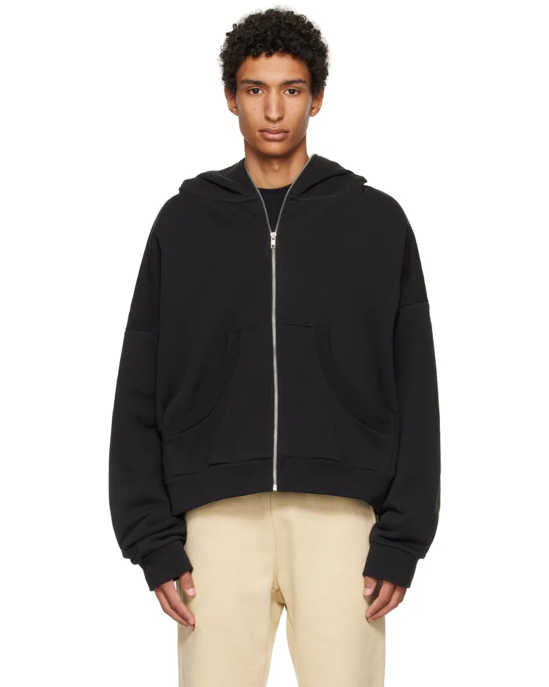 Entire Studios Black Eternal Zip Hoodie Soot