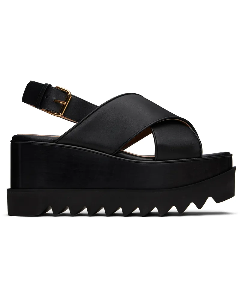 Stella McCartney Black Elyse Platform Heeled Sandals 1000