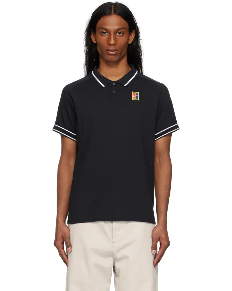 Nike Black 'NikeCourt' Heritage Polo Black