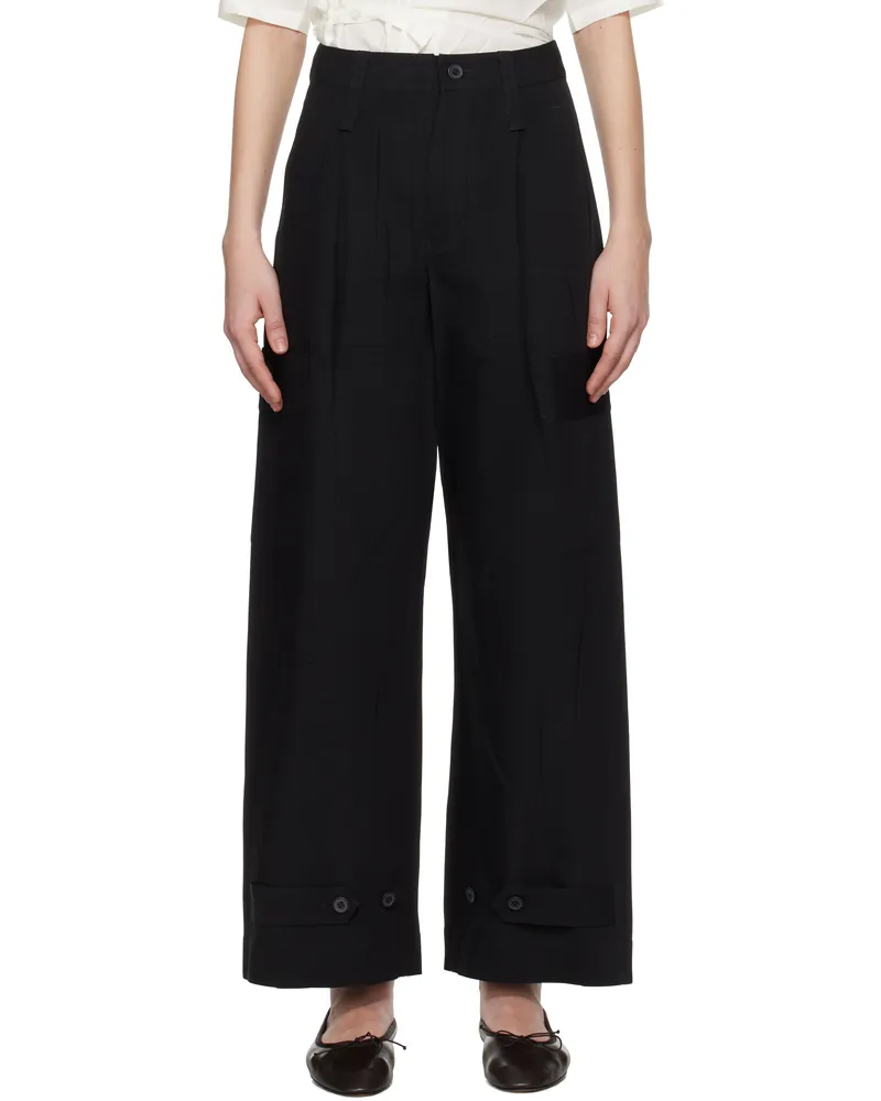 Issey Miyake Black Pressed Form Trousers 15