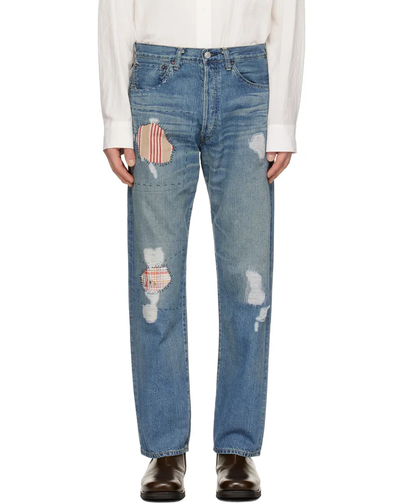 Junya Watanabe Blue Levi's Edition Cotton Selvedge Garment Treated Jeans 1