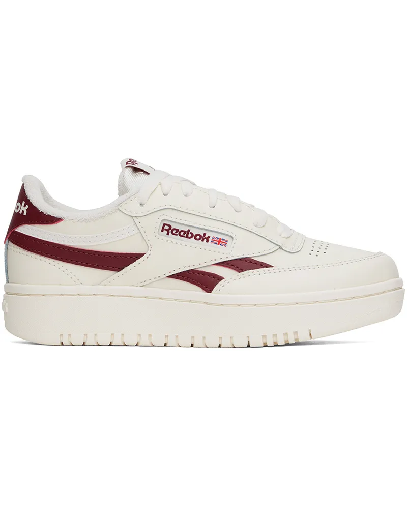 Reebok Off-White & Burgundy Club C Double Revenge Sneakers Chalk
