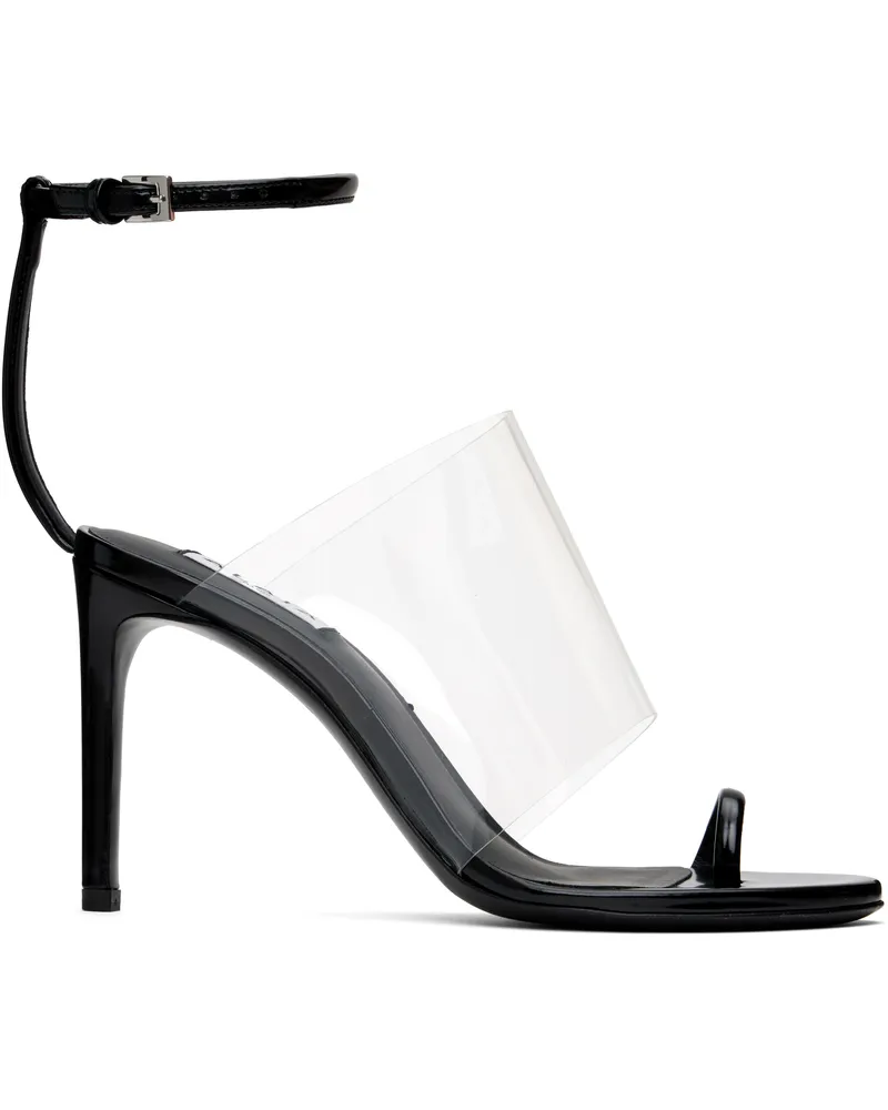 Alaïa Black Asymmetric Heeled Sandals 999