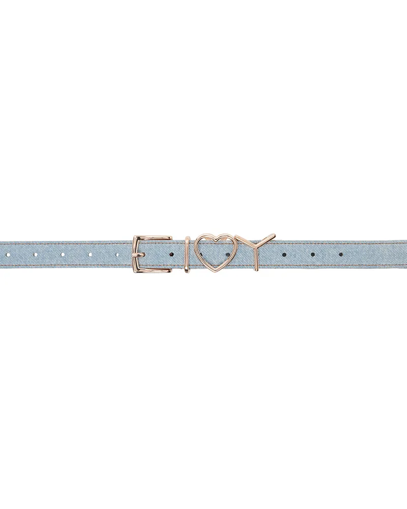 Y/PROJECT Blue Y Heart 25mm Belt Ice