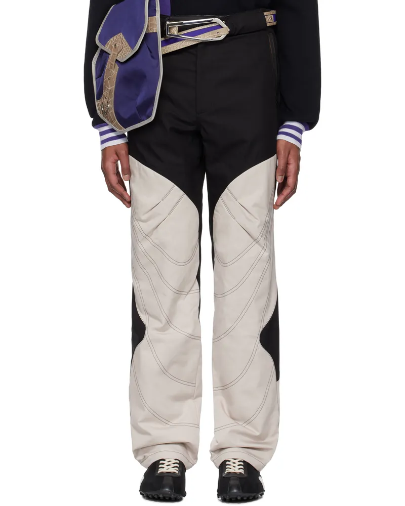 KIKO KOSTADINOV Black & Off-White Solix Zip Trousers Callisto
