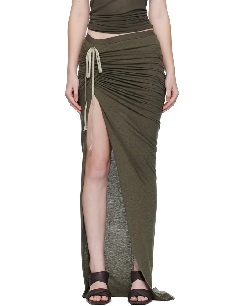 Rick Owens Khaki Concordians Edfu Maxi Skirt 25