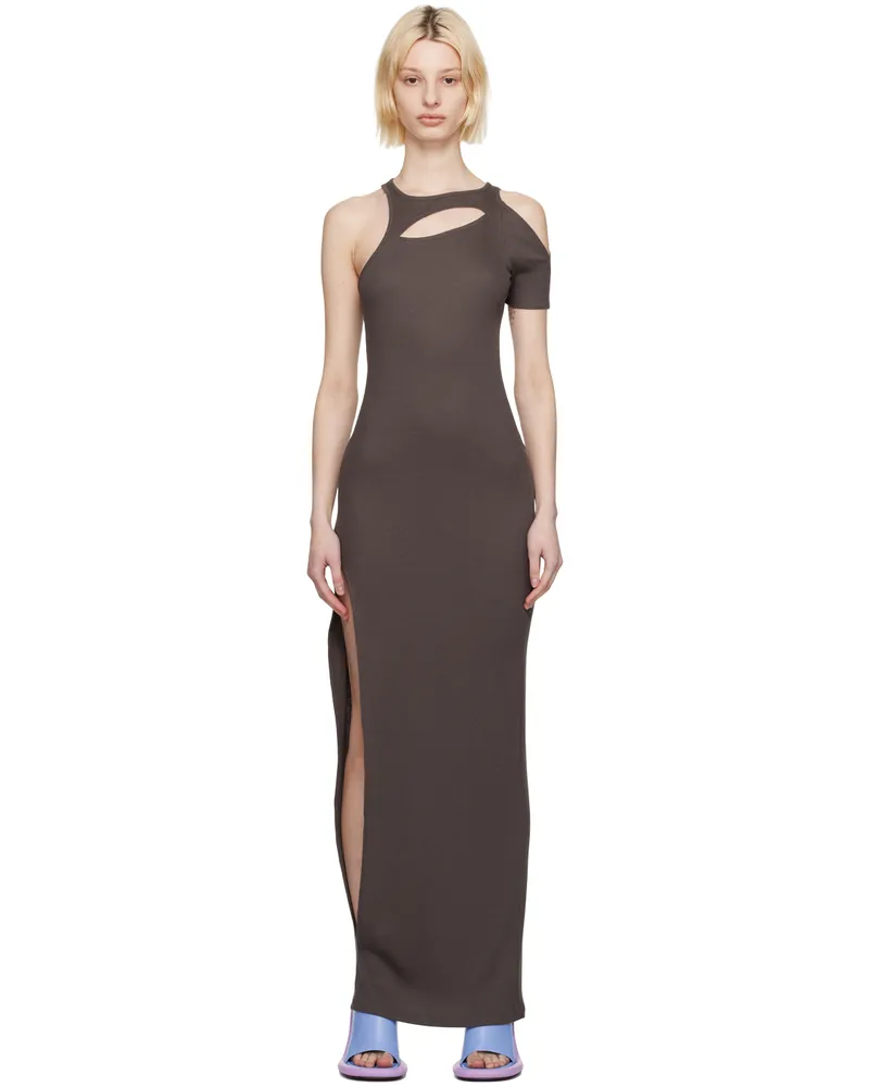 Eckhaus Latta Gray Slit Maxi Dress Grey