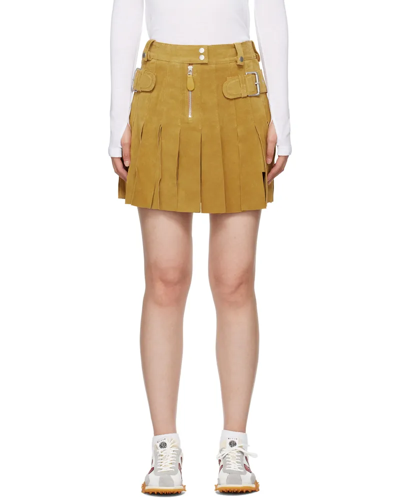 Eytys Tan Allegra Leather Miniskirt Ochre