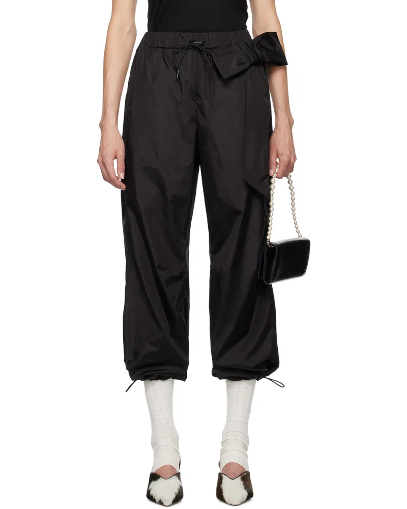 Simone Rocha Black Bow Track Pants Black