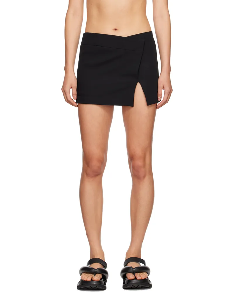 YUZEFI Black Wrap Miniskirt Black