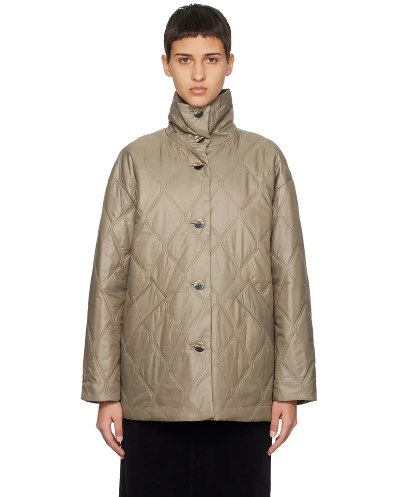 Ganni Taupe Shiny Jacket 019