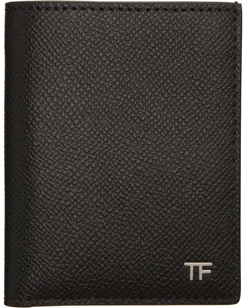 Tom Ford Black Small Grain T Line Bifold Card Holder 1n001black