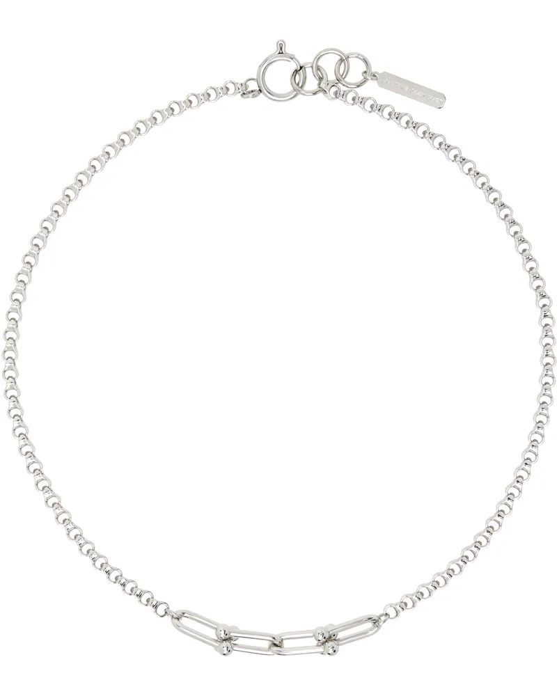 Justine Clenquet Silver Hanel Necklace Palladium