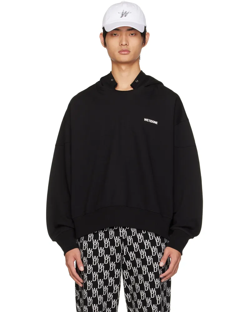 WE 11 DONE Black Signature Hoodie Black