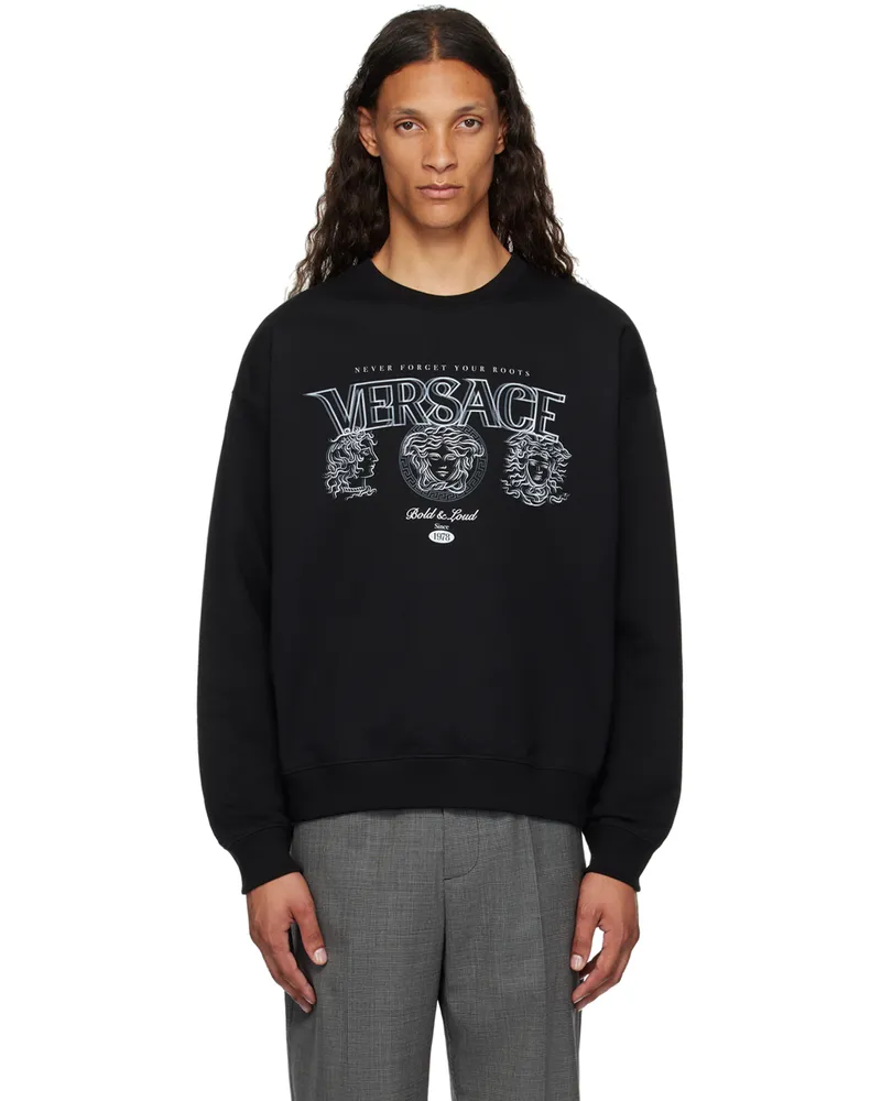 Versace Black Printed-Logo Sweatshirt 2b510-black+print