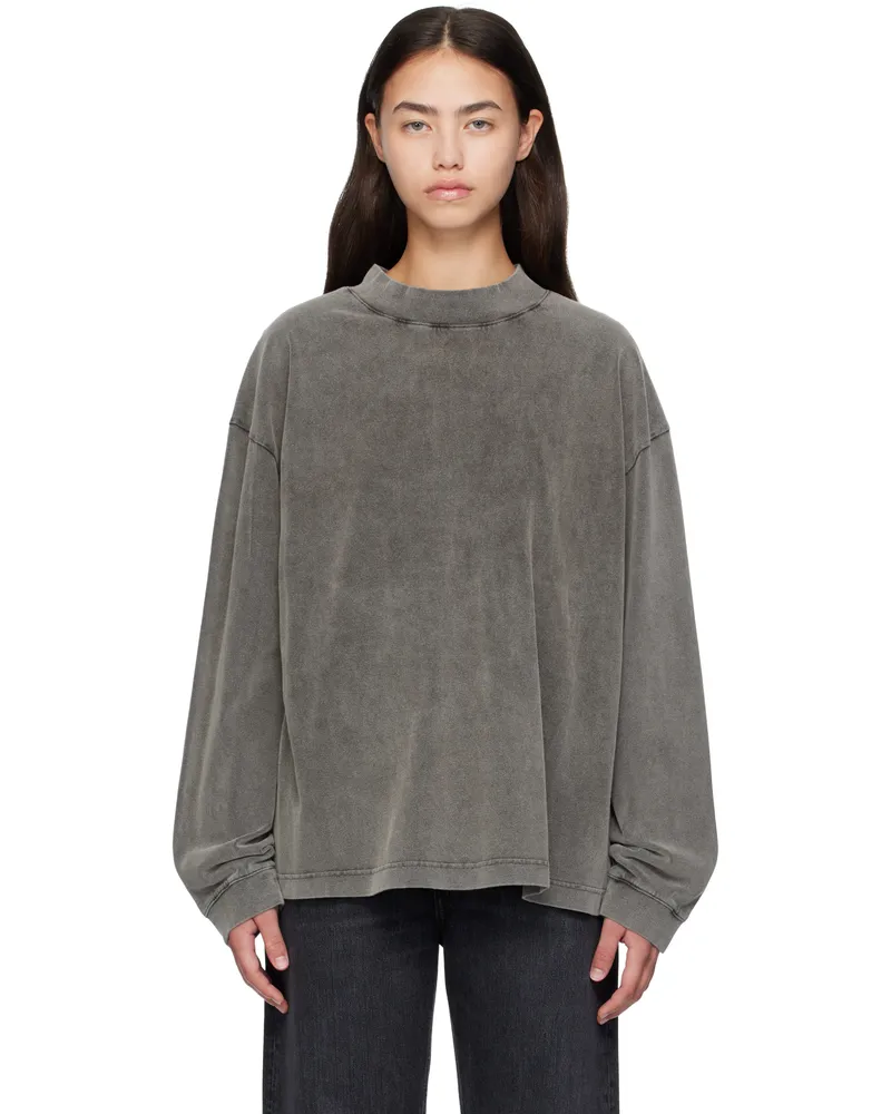 Acne Studios Gray Crew Neck Logo Patch T-shirt Bm0