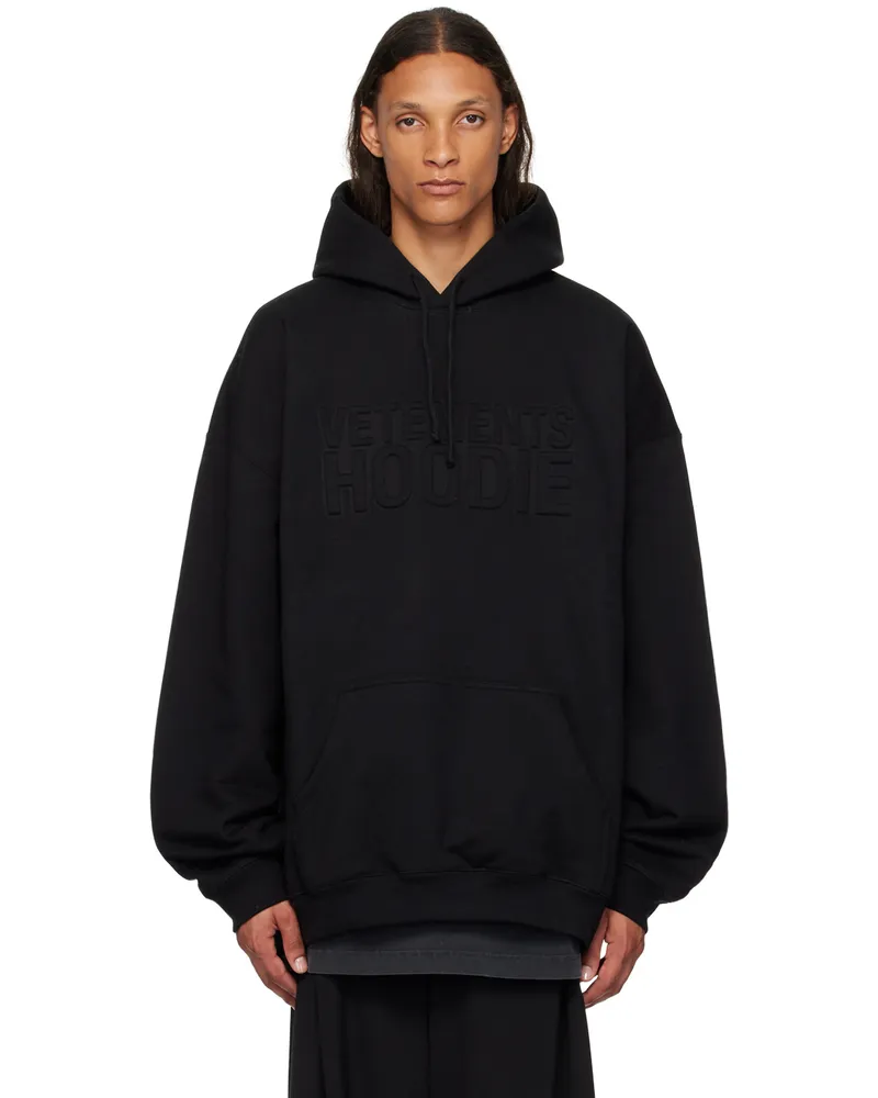 VETEMENTS Black Illusion Logo Hoodie Black