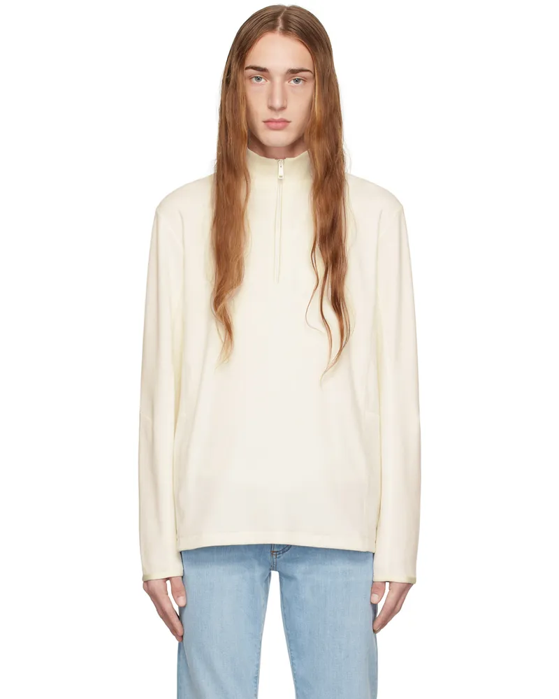 Ermenegildo Zegna White Half-Zip Sweater N01