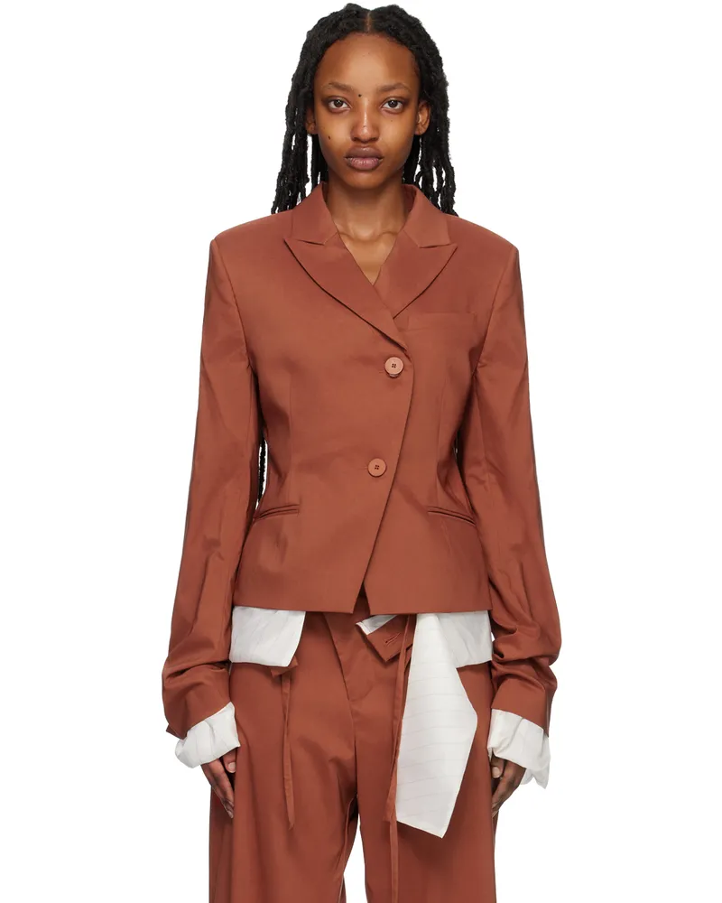 OTTOLINGER Orange Fitted Reversible Blazer Rust