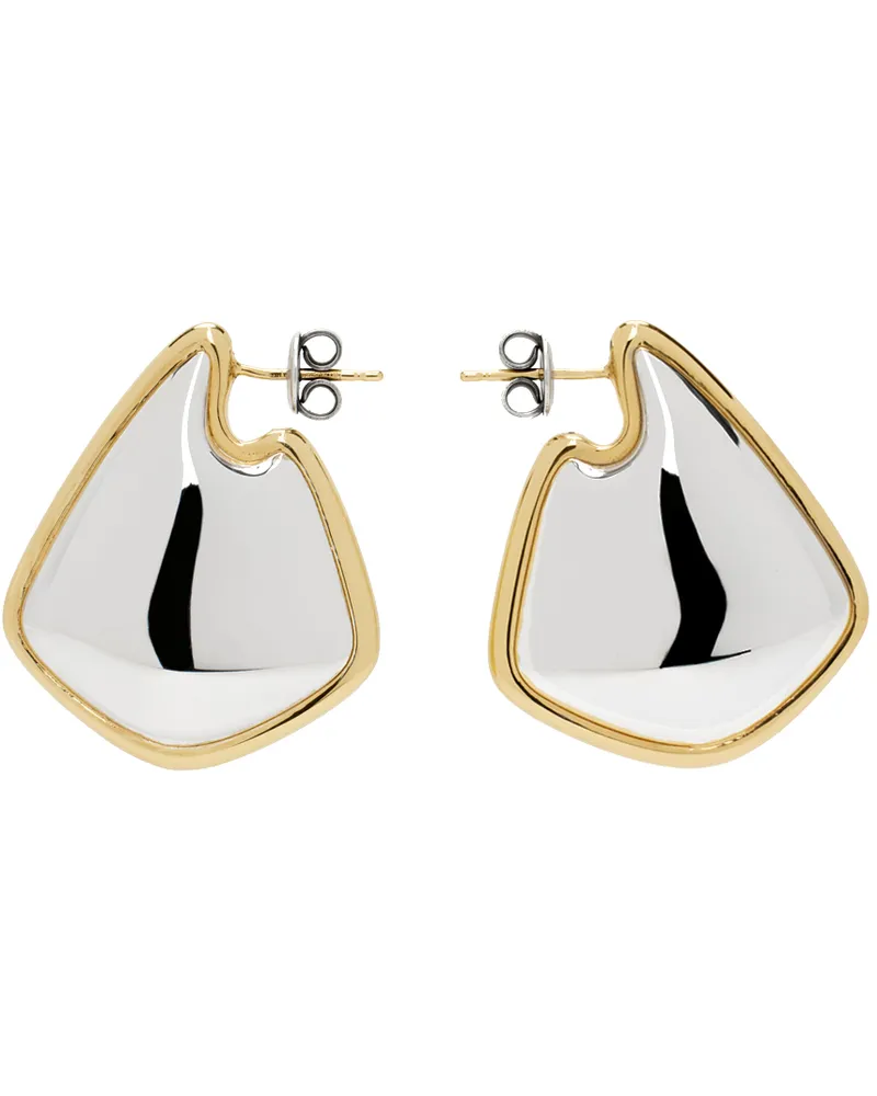 Bottega Veneta Silver & Gold Small Fin Earrings 8119