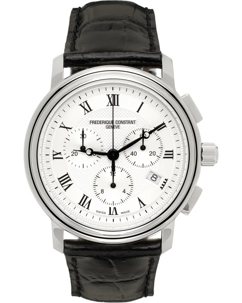 Frédérique Constant Silver & Black Classics Quartz Chronograph Watch Black