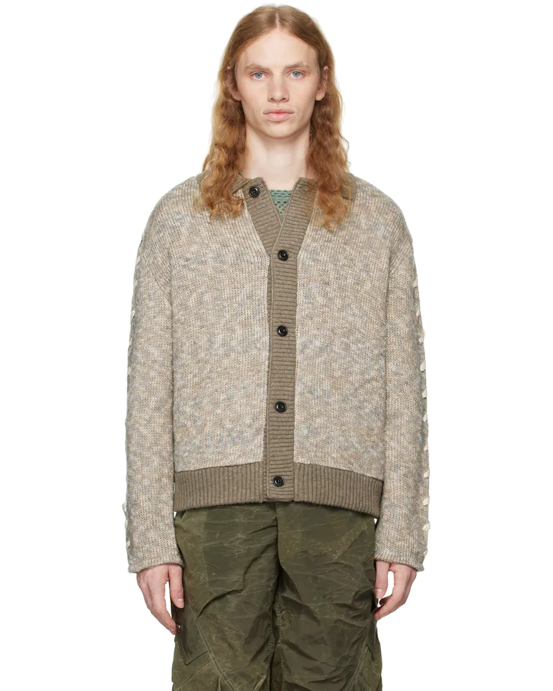Andersson Bell Beige Unbleached Lace-Up Cardigan Beige