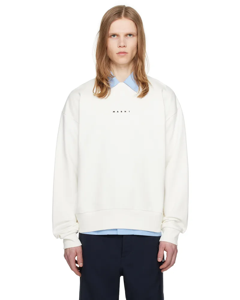 Marni White Printed Sweatshirt L2w02