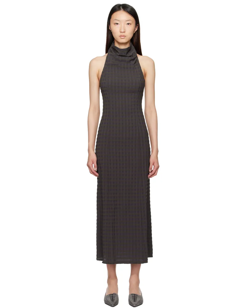Paloma Wool Brown & Blue Olin Maxi Dress 112