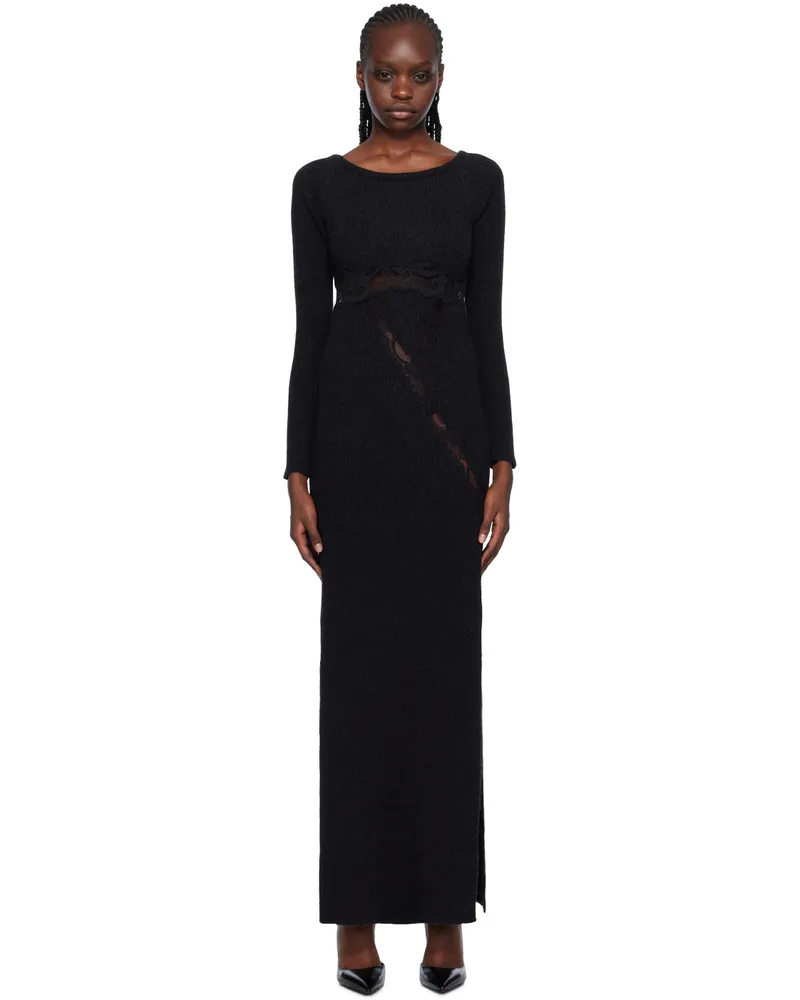 VAILLANT Black Vented Maxi Dress Noir