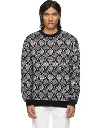 Balmain Black & Gray Snakeskin Sweater Ekn