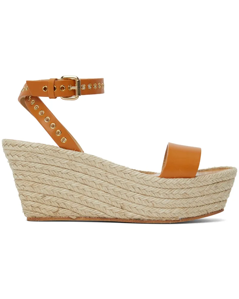 Isabel Marant Tan Messer Wedge Sandals 23nl