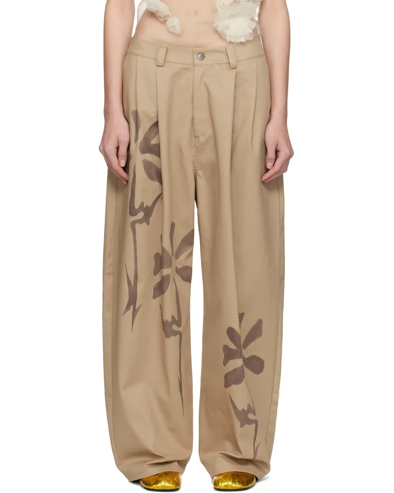 Collina Strada Beige Catchfly Trousers Sand
