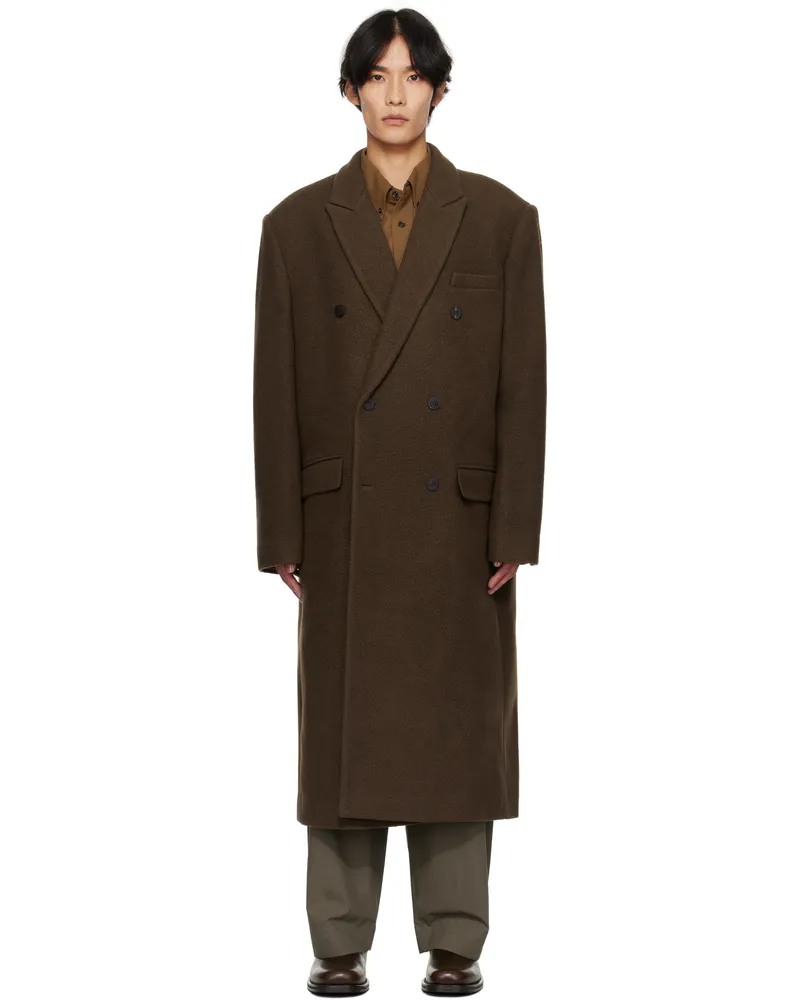 LE 17 SEPTEMBRE Brown Double-Breasted Long Coat Brown