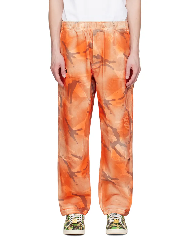 AAPE by A Bathing Ape Orange Camo Cargo Pants Bge