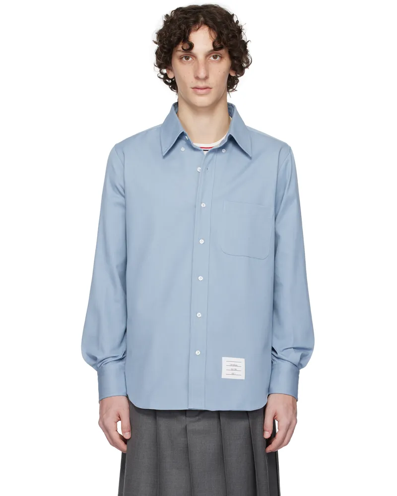 Thom Browne Blue Straight Fit Denim Shirt 480